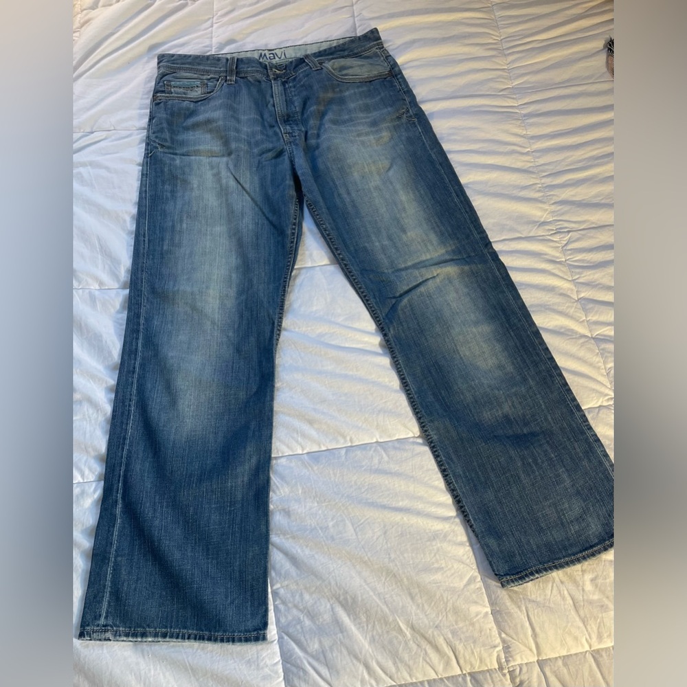 Mavi Men's Straight Leg Blue Jeans 33/30